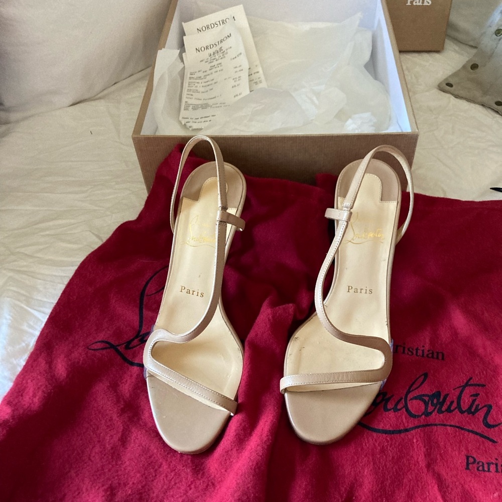 Rosalie Christian Louboutin size 37.5 with added protector to bottoms!